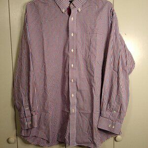 Paul Fredrick Men's Red/White/Blue Checkered Shirt 20x37 (0621S1)
